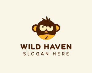 Wild Monkey Cartoon logo design