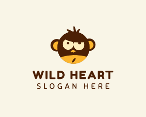 Wild Monkey Cartoon logo design