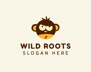 Wild Monkey Cartoon logo design