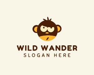 Wild Monkey Cartoon logo design