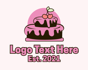 Layered Cake - Cherry Layer Cake logo design