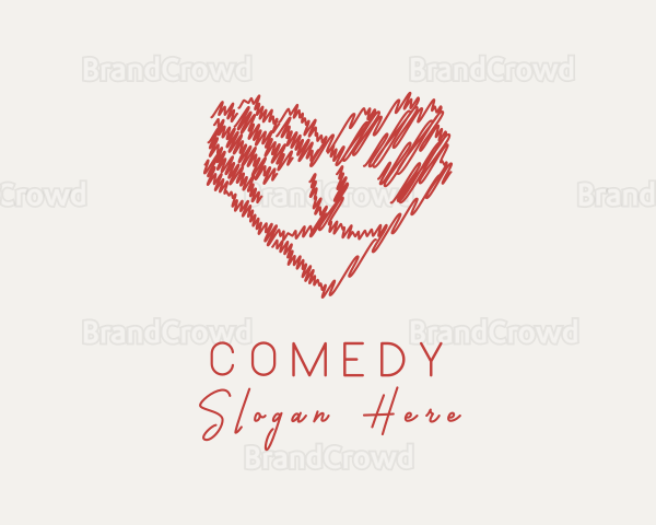 Hand Heart Sketch Logo