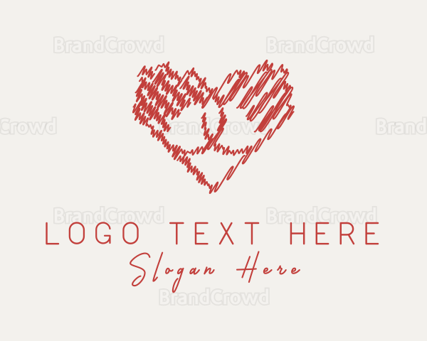 Hand Heart Sketch Logo
