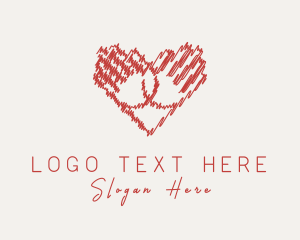 Heart - Hand Heart Sketch logo design