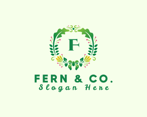 Fern - Fern Flower Wreath logo design