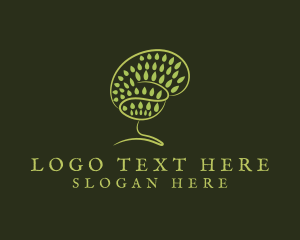 Smart - Green Brain Tree logo design