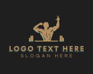 Hunk - Fitness Muscle Gym logo design