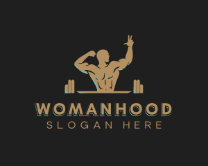 Muscular - Fitness Muscle Gym logo design