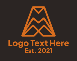 A - Orange Company Letter A logo design