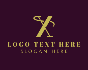 Letter X - Gold Fashion Tailoring logo design
