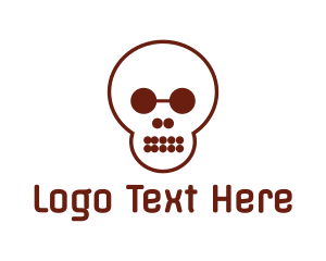 Skeletal - Circle Shape Skull logo design