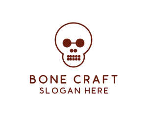 Skeletal - Simple Shape Skull logo design