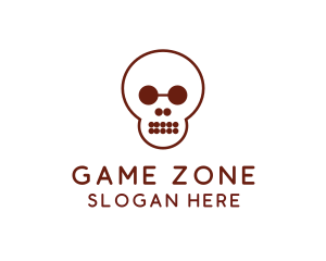 Bone Shape Skull logo design