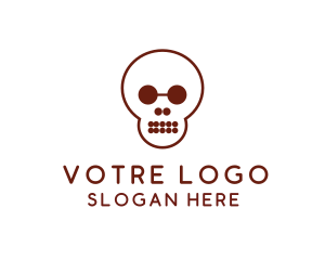 Skeleton - Simple Shape Skull logo design