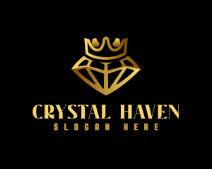 Gold Crystal Crown logo design