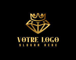 Interior Deign - Gold Crystal Crown logo design