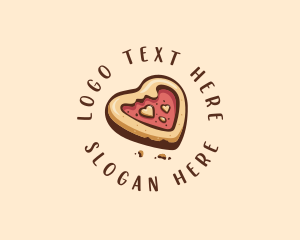 Bakeshop - Heart Biscuit Cookie logo design