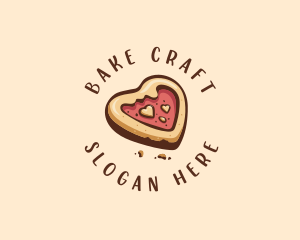 Heart Biscuit Cookie logo design