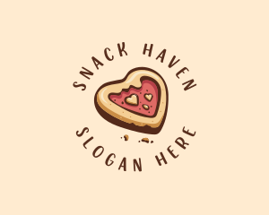 Heart Biscuit Cookie logo design