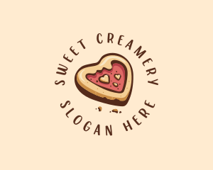 Heart Biscuit Cookie logo design