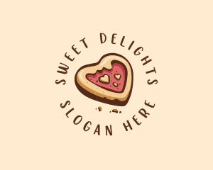 Heart Biscuit Cookie logo design