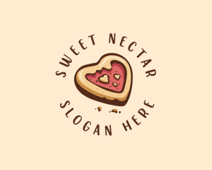 Heart Biscuit Cookie logo design