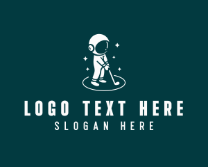 Deep Space - Person Golf Astronaut logo design