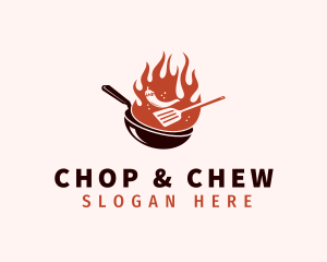 Flaming - Fire Chili Restaurant logo design