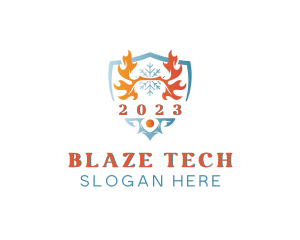 Fire Ice Cooling Blaze logo design