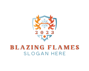 Fire Ice Cooling Blaze logo design