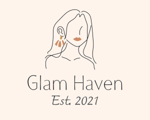 Glam - Fashion Woman Glam Earring logo design