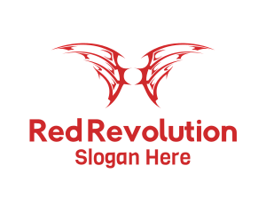 Red Demon Wings logo design