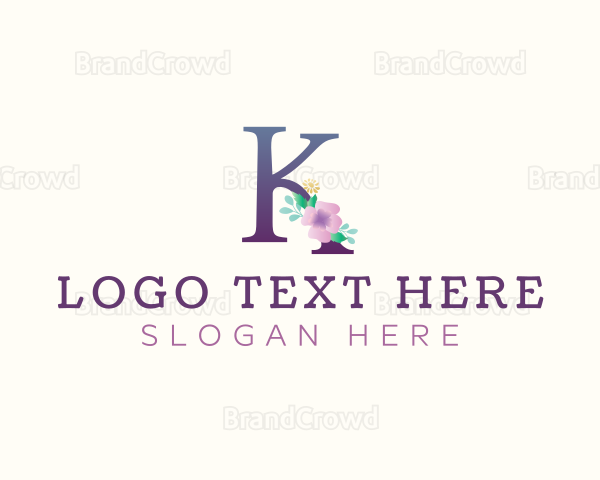 Elegant Flower Letter K Logo