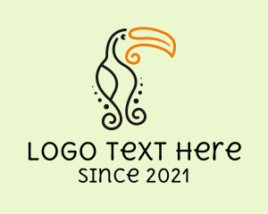 Bird Sanctuary - Swirly Dotted Toucan logo design