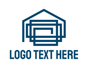 Storehouse - Blue Housing Construction logo design