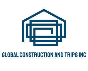 Blue Housing Construction Logo