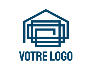 Storehouse - Blue Housing Construction logo design