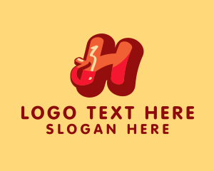 Streewear - Subway Graffiti Letter H logo design