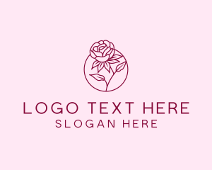 Floral Rose Flower logo design