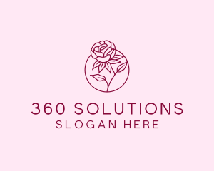 Floral Rose Flower logo design