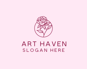 Floral Rose Flower logo design