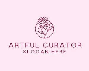 Floral Rose Flower logo design