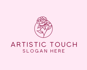 Floral Rose Flower logo design