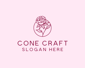 Floral Rose Flower logo design