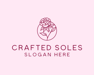 Floral Rose Flower logo design