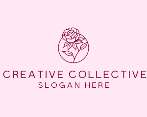 Floral Rose Flower logo design