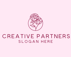 Floral Rose Flower logo design