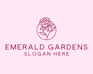 Floral Rose Flower logo design