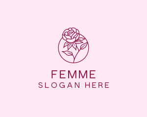 Floral Rose Flower logo design