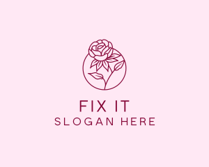 Floral Rose Flower logo design